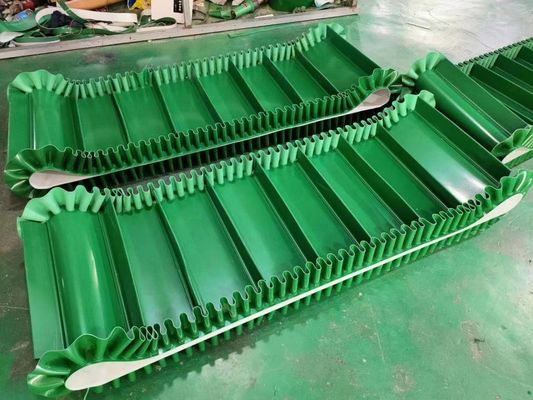 Купить Конвейерная лента Pvc бортовой стены высокой прочности на растяжение прочная зеленая материальная промышленная цепная online manufacture
